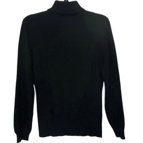 Jones New York Collection Black 100% Cashmere Turtleneck Sweater Lrg Minimalist - Picture 2 of 11